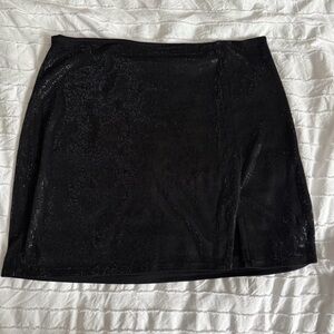 Zara Black Mini Skirt Sparkle and Side Slit